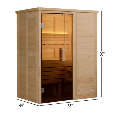 سونای داخلی چوبی 2 نفره Solid Nordic Spruce Steam 6kw